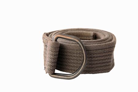 Green sack belt for shorts isolated on white backgroundの写真素材