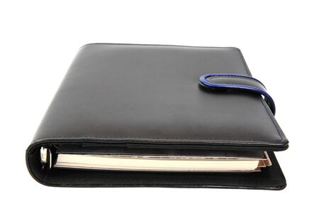 Closed dairy book and notebook isolated on white backgroundの写真素材