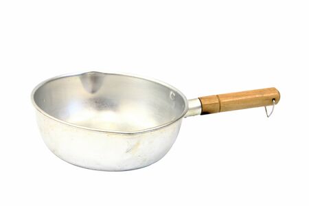 Old cooking pot isolated on white background の写真素材