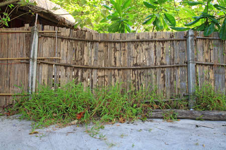 Bamboo fences in rural areaの写真素材