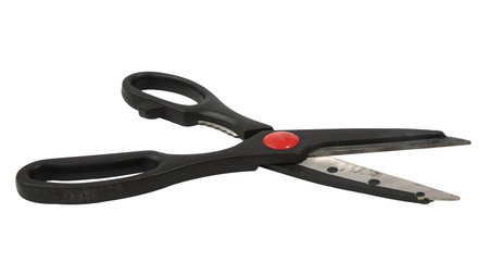 Black scissors isolated on white background 