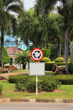 traffic circle loop caution signの写真素材