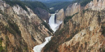 Lower Falls in the Grand Canyon of the Yellowstone, Wyoming の写真素材