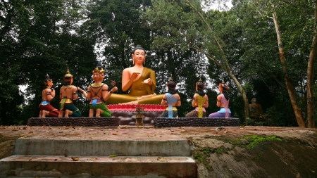 Buddha and sacred god statuesの写真素材