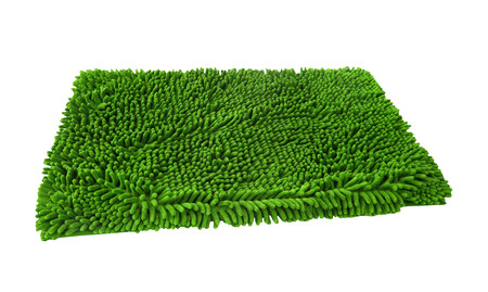 Green duster rag isolated on whiteの写真素材