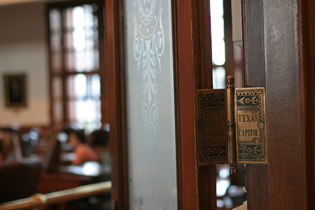 Texas capitol sign on the door decorate inside state capitol building in Austin, USAの写真素材