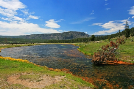 Scenery of Yellowstone National Park in Wyoming, USAの写真素材