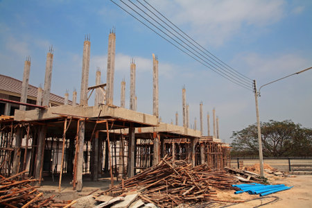 Building project at Construction Site in progressのeditorial素材