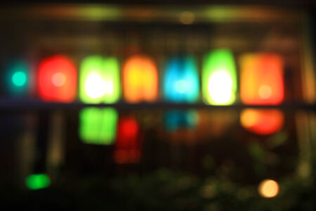 Blurred background of Night lights in barの写真素材