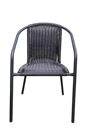 Wicker brown chair isolated on White Backgroundの写真素材