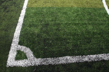 Corner of new artificial soccer fieldの写真素材