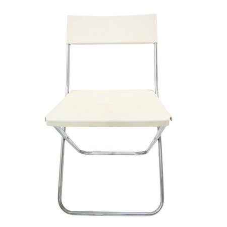 White plastic chair isolated on white backgroundの写真素材