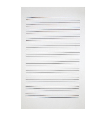 Blank white paper with line isolated on white backgroundの写真素材