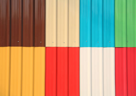 Multicolor galvanize or zinc wall for textured backgroundの写真素材