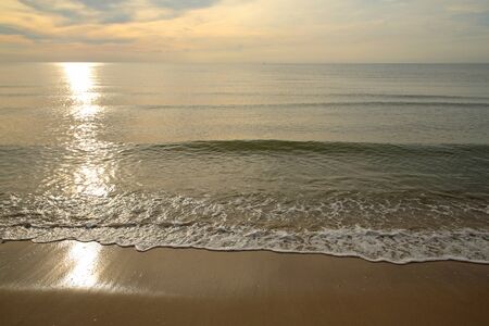 Tropical beach at sunrise in Hua Hin, Thailandの写真素材