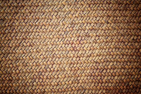 Old Brown rattan weave for textured backgroundの写真素材
