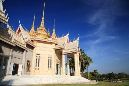 Wat Sorapong temple against blue sky in Korat or Nakhon Ratchasima, Thailandのeditorial素材