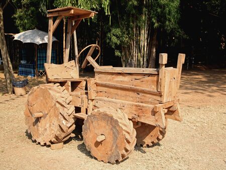 Wooden model of the excavator or earthmoverの写真素材