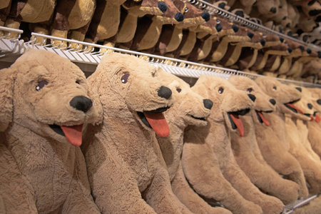 Many Labrador retriever dolls for sale in store