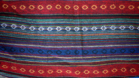 Colorful indigo cloth textile, textured backgroundの写真素材