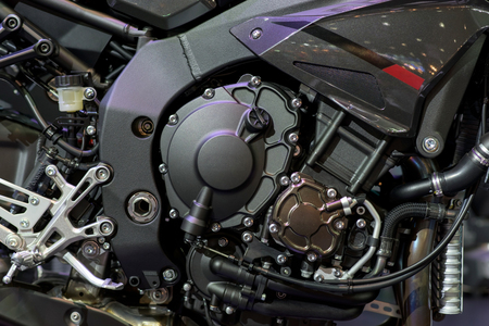 Modern Chrome engine of luxury powerful motorcycleの写真素材