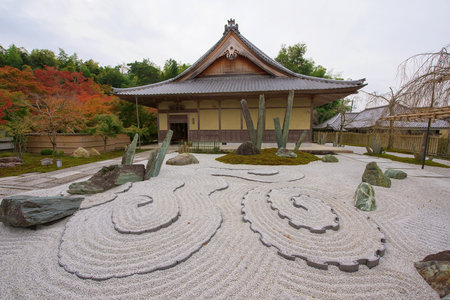 Enkoji Temple, famous stone garden in Kyoto, Japanのeditorial素材