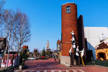 SAPPORO, JAPAN -APRIL 25, 2016: Many chefs secure building at Chocolate factory "Shiroi Koibito" theme park by Ishiya, a local chocolate company.のeditorial素材