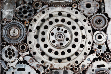 Metal Gears, car, auto, motorcycle for textured backgroundの写真素材