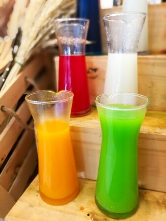 Variety of fruit soft drinks, Healthy lifestyleの写真素材