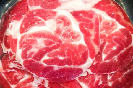 selective focus on beef for barbecue and suki shabu, japan style mealの写真素材
