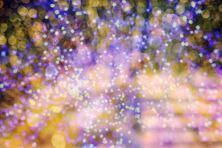 Defocused colorful light bokeh abstract, Multi layer techniqueの写真素材
