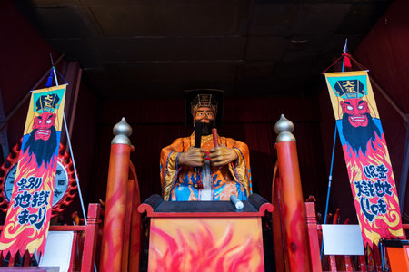 Enma, King of Hell, shrine in Noboribetsu town, Hokkaido, Japanのeditorial素材