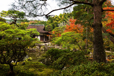 Kyoto Silver Pavillion or Ginkaku-ji temple at autumn, Japanのeditorial素材
