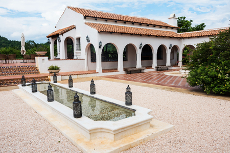 europe Courtyard with beautiful building architecture designの写真素材