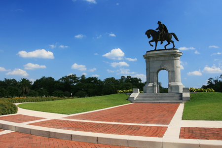Sam Houston equestrian statue at entrance to Hermann park, Texas, USAの写真素材