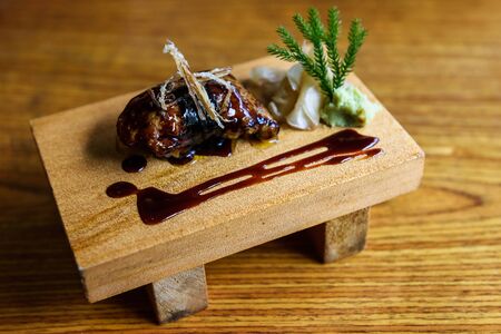 Foie gras sushi, famous Japanese food. Healthy eating lifestyle by studio shotの写真素材