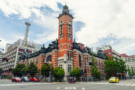 Yokohama, Japan - May 6, 2017: Yokohama Port Opening Memorial Hall "The Jack" with blue sky. Here is designed by neo-renaissance style and opened in 1918.のeditorial素材