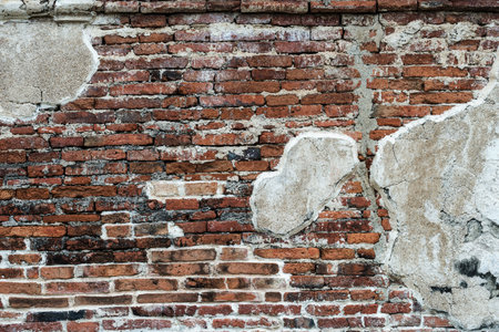 Old red brick wall texture background. Interior or exterior design backdrop. vintage tone.