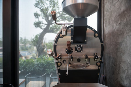 Coffee roasted  bean machine inside cafe and restaurantの写真素材