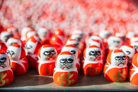 Group of small daruma statues decor in Katsuo-ji temple, Minoh, Osaka, Japan. travel destination for sightseeing Kansai in fall. Temple of victoryの写真素材