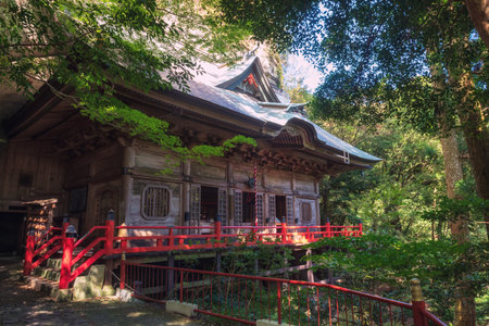 Inner Main Hall Okunoin at Futagoji Buddhist temple, Kunisaki, Oita, Japan. Futagoji Ryoko-ji Manzan...