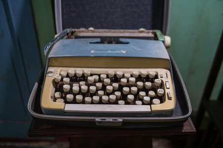 Antique typewriter inside ancient house, Kantang, Trang, Thailand. Here is Phraya Ratsadanupradit...