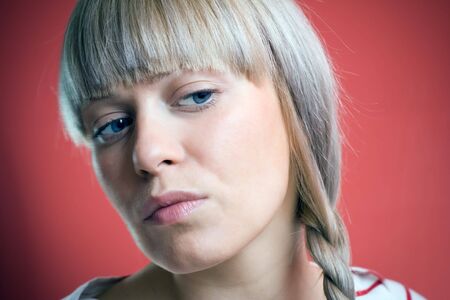 Cute young woman looking awayの写真素材