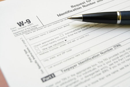 W-9 tax form as a business concept with requesting for TIN