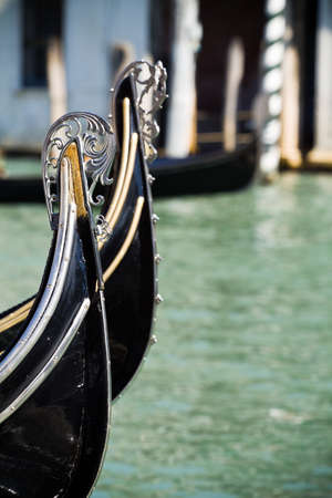 Canals and gondola in Venice, Italyの写真素材