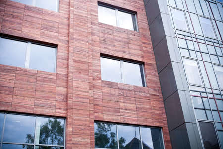 Glass and metal office buildingの写真素材