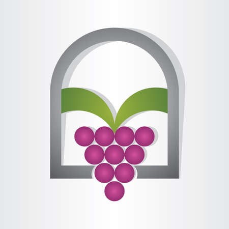 grape on window designのイラスト素材