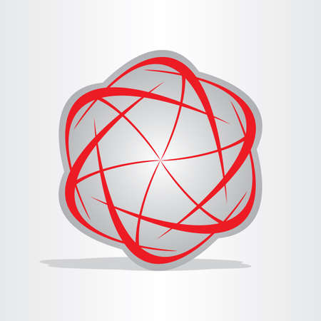 atom energy abstract red symbol design elementのイラスト素材