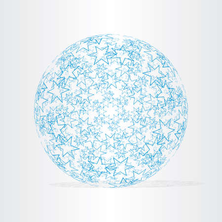 blue globe with stars abstract background designのイラスト素材