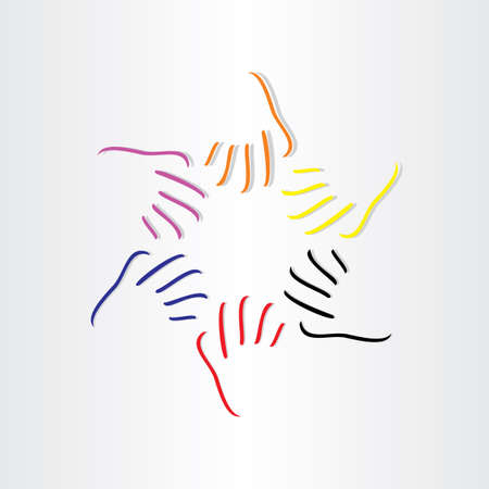 human hands all races abstract icon designのイラスト素材